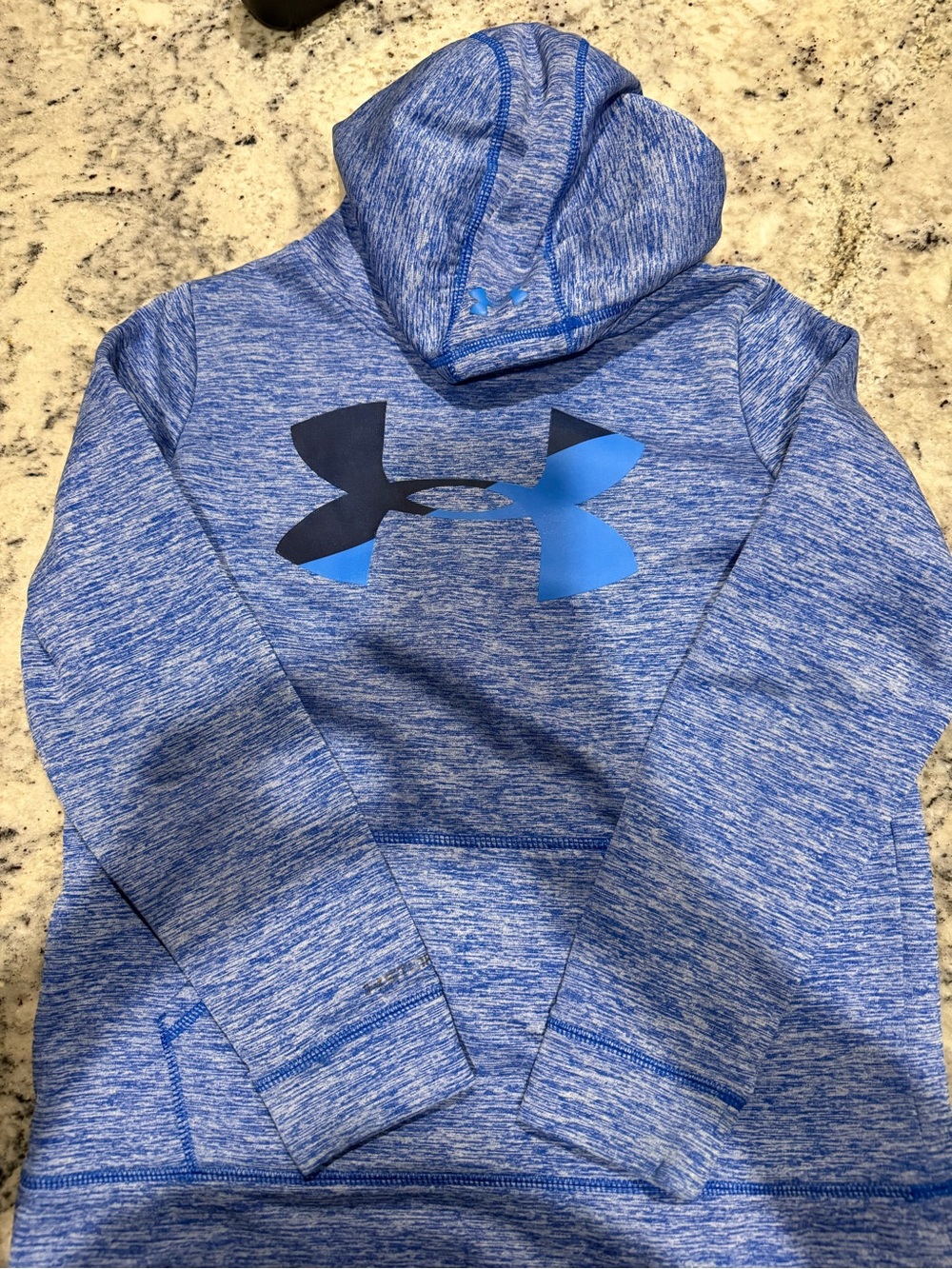 Under Armour Youth Heathered Royal Blue Pullover Hoodie with Logo